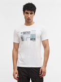 White Printed Slim Fit T-Shirt | Greenfibre