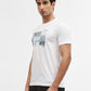 White Printed Slim Fit T-Shirt | Greenfibre
