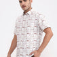 Beige Printed Slim Fit Casual Shirt | Greenfibre