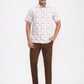Beige Printed Slim Fit Casual Shirt | Greenfibre