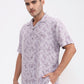 Purple Printed Slim Fit Casual Shirt | Greenfibre