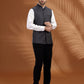 Dark Grey Solid Waist Coat | Greenfibre