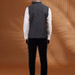 Dark Grey Solid Waist Coat | Greenfibre
