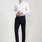 Navy Blue Solid Slim Fit Formal Trouser | Greenfibre