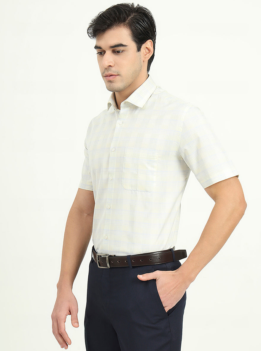 Light Yellow Solid Regular Fit Formal Shirt | Greenfire