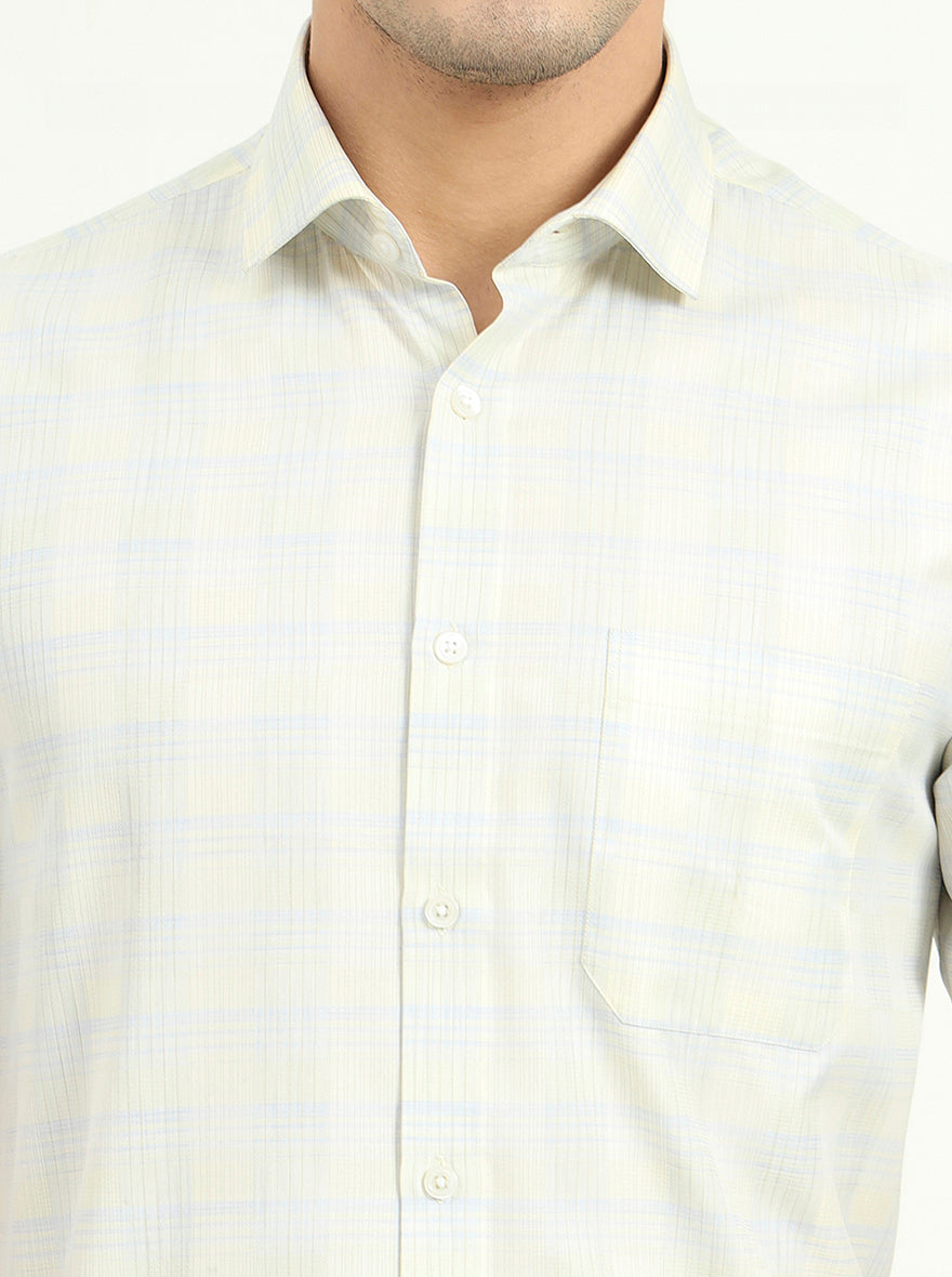 Light Yellow Solid Regular Fit Formal Shirt | Greenfire