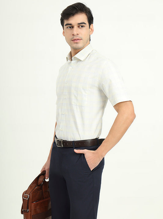 Light Yellow Solid Regular Fit Formal Shirt | Greenfire