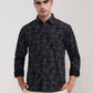 Black Printed Slim Fit Casual Shirt | Greenfibre