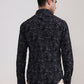 Black Printed Slim Fit Casual Shirt | Greenfibre