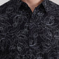 Black Printed Slim Fit Casual Shirt | Greenfibre