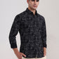 Black Printed Slim Fit Casual Shirt | Greenfibre