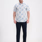 Blue Printed Slim Fit Casual Shirt | Greenfibre