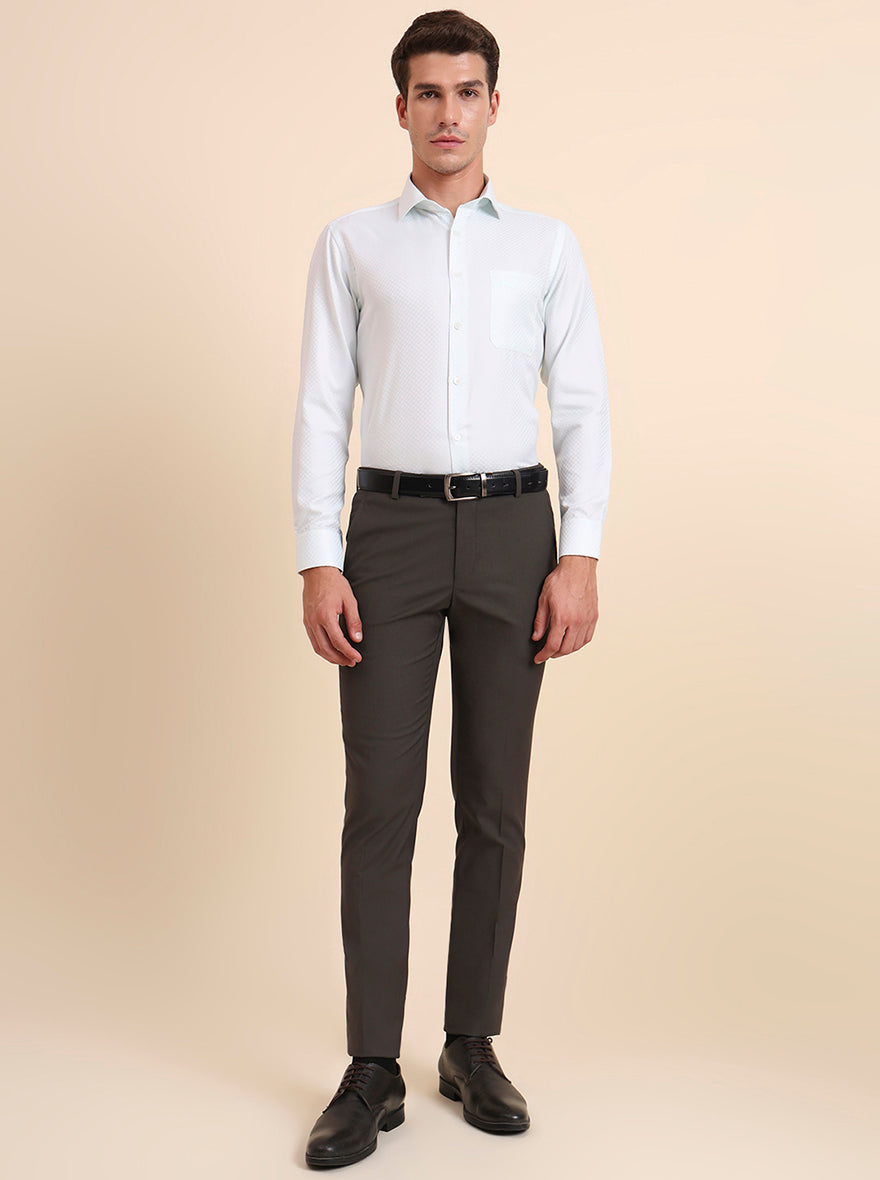 Dark Grey Solid Super Slim Fit Formal Trouser | Greenfibre