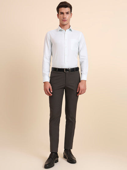 Dark Grey Solid Super Slim Fit Formal Trouser | Greenfibre