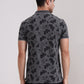 Grey Printed Slim Fit Polo T-Shirt | Greenfibre