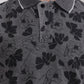 Grey Printed Slim Fit Polo T-Shirt | Greenfibre