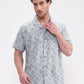 Green Printed Slim Fit Casual Shirt | Greenfibre