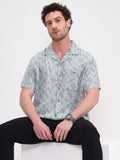 Green Printed Slim Fit Casual Shirt | Greenfibre