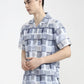 Blue Printed Slim Fit Casual Shirt | Greenfibre