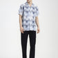 Blue Printed Slim Fit Casual Shirt | Greenfibre