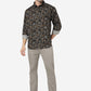 Fossil Grey Printed Slim Fit Casual Shirt | Greenfibre