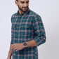 Green Checked Slim Fit Casual Shirt | JadeBlue