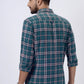 Green Checked Slim Fit Casual Shirt | JadeBlue