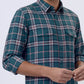 Green Checked Slim Fit Casual Shirt | JadeBlue