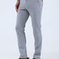 Light Grey Solid Slim Fit Club Wear Trouser | Greenfibre