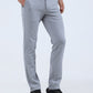 Light Grey Solid Slim Fit Club Wear Trouser | Greenfibre