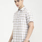 Khaki Checked Slim Fit Casual Shirt | Greenfibre