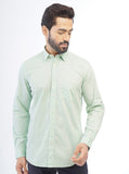 Light Green Printed Smart Fit Semi Casual Shirt | Greenfibre