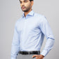 Sky Blue Solid Slim Fit Formal Shirt | JadeBlue Super Luxe