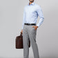 Sky Blue Solid Slim Fit Formal Shirt | JadeBlue Super Luxe
