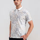 White Printed Slim Fit Polo T-Shirt | Greenfibre