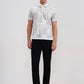 White Printed Slim Fit Polo T-Shirt | Greenfibre
