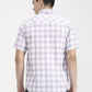 White & Purple Checked Slim Fit Casual Shirt | Greenfibre