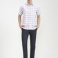 White & Purple Checked Slim Fit Casual Shirt | Greenfibre
