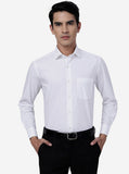 White Solid Slim Fit Formal Shirt | Greenfibre