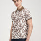 Brown Printed Slim Fit Polo T-Shirt | Greenfibre