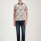 Brown Printed Slim Fit Polo T-Shirt | Greenfibre