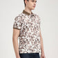 Brown Printed Slim Fit Polo T-Shirt | Greenfibre