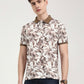 Brown Printed Slim Fit Polo T-Shirt | Greenfibre