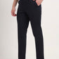 Navy Blue Solid Slim Fit Casual Trouser | Greenfibre