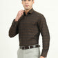 Brown Checked Slim Fit Formal Shirt | Greenfibre