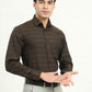 Brown Checked Slim Fit Formal Shirt | Greenfibre