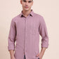 Rose Pink Solid Slim Fit Casual Shirt | Greenfibre