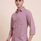 Rose Pink Solid Slim Fit Casual Shirt | Greenfibre