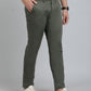 Green Solid Super Slim Fit Casual Trouser | Greenfibre