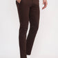 Dark Brown Solid Super Slim Fit Casual Trouser | Greenfibre
